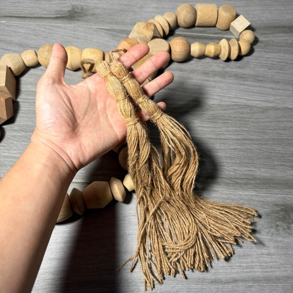 Target Threshold Studio McGee 96" Decorative Wooden Bead Garland Natural Wood - Picture 6 of 10